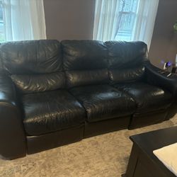 Furniture Set- Black Leather, 3-piece 