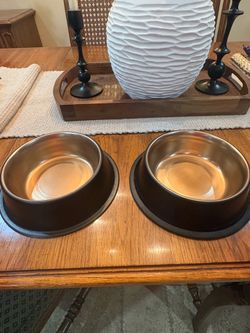 Modern Matte Black Stainless Steel Dog Bowls – Set of 2 (32 oz)