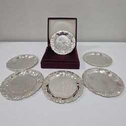 Crea Milano Silver Plated Coasters Set Of 6