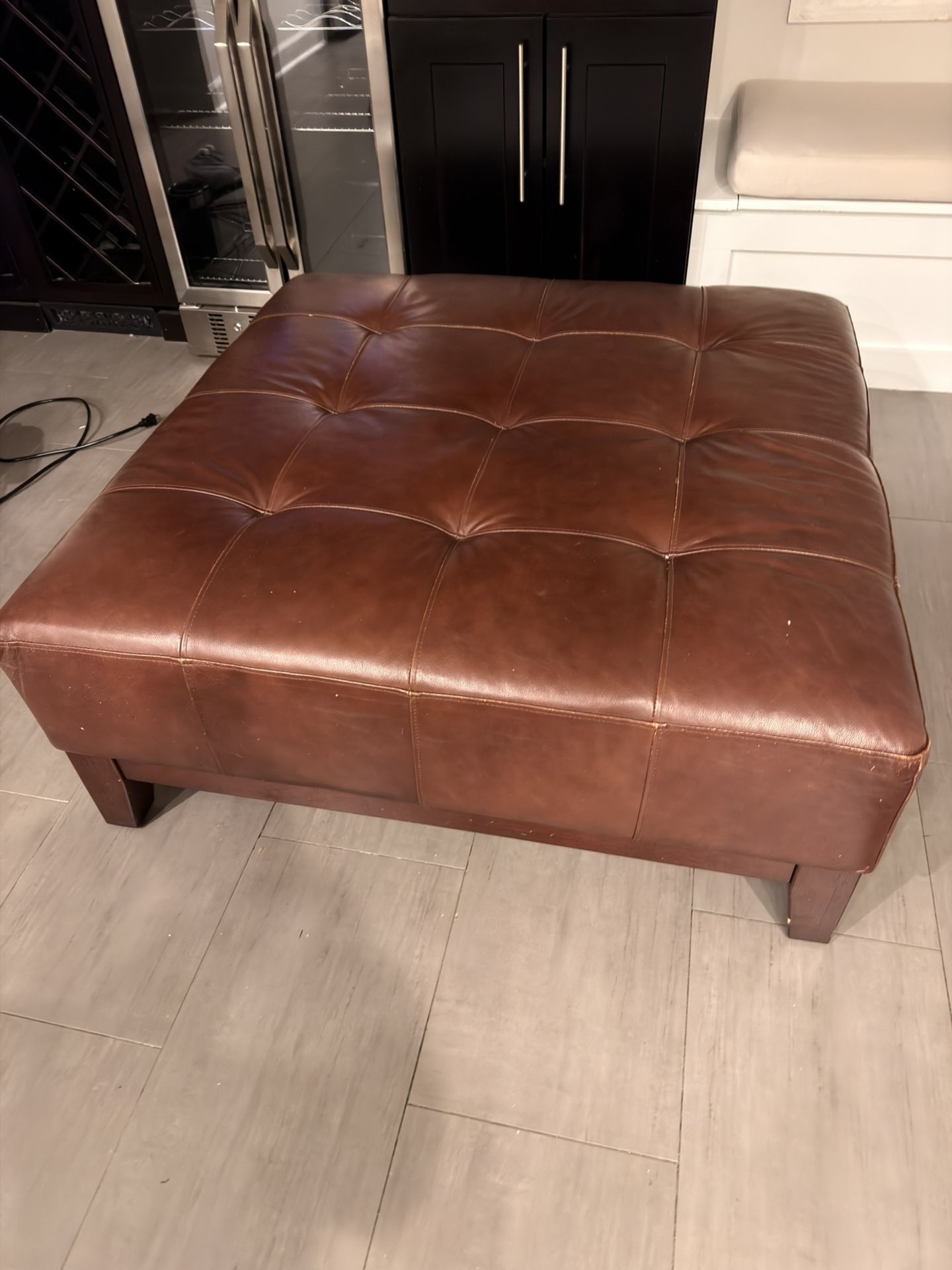 Leather Ottoman