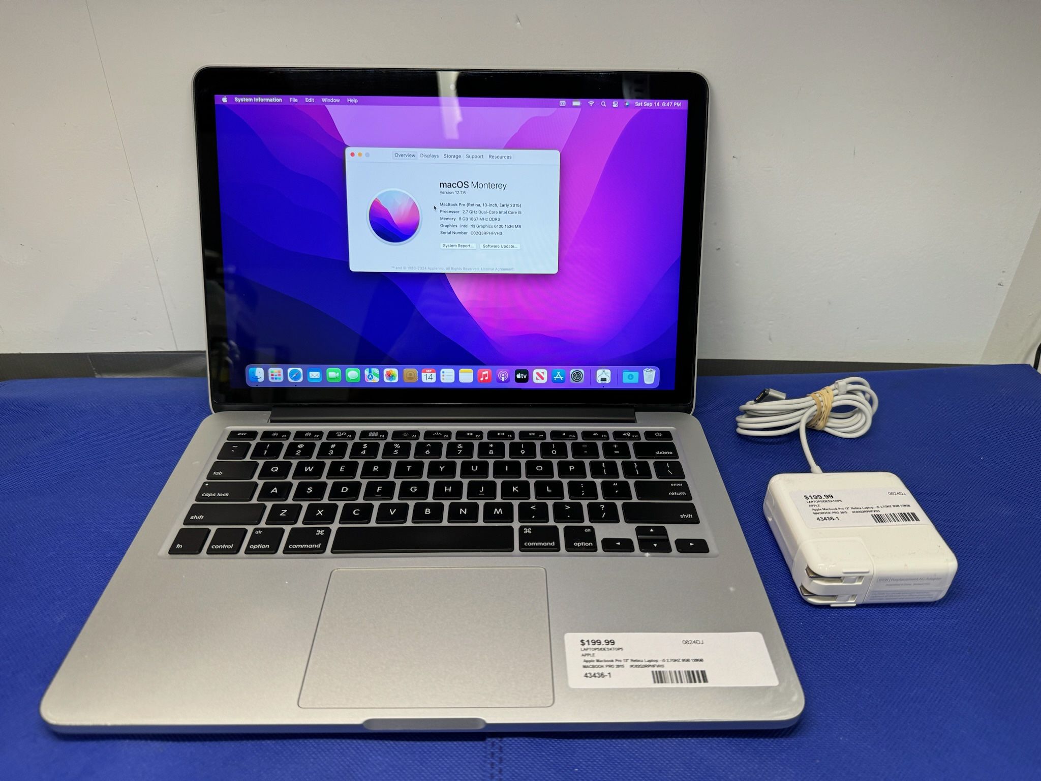 Laptop MACBOOK PRO 2015 13" Retina display - i5 2.7GHZ 8GB 128GB SSD