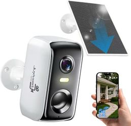 Solar Security Cameras Wireless Outdoor, 2K WiFi Cameras for Home Security, Battery Powered AI Motion Detection Surveillance Home Security Cameras, Co