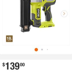 RYOBI

ONE+ 18V 18-Gauge Cordless AirStrike Brad Nailer (Tool Only)