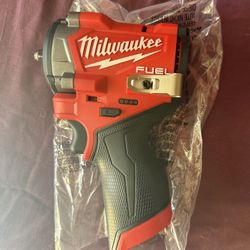 Milwaukee M12 FUEL 12V Lithium-Ion Brushless Cordless Stubby 3/8 in. Impact Wrench (Tool-Only)