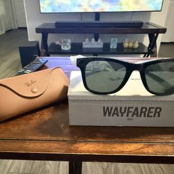 Ray-Ban Meta Wayfarer Smart Glasses (RW4012) – Shiny Black / G15 Green