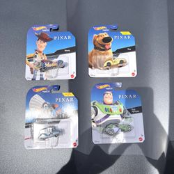 Hot Wheels Disney Pixar Lot Of 4 Dug And Remy “New” / Buzz Lightyear And Woody