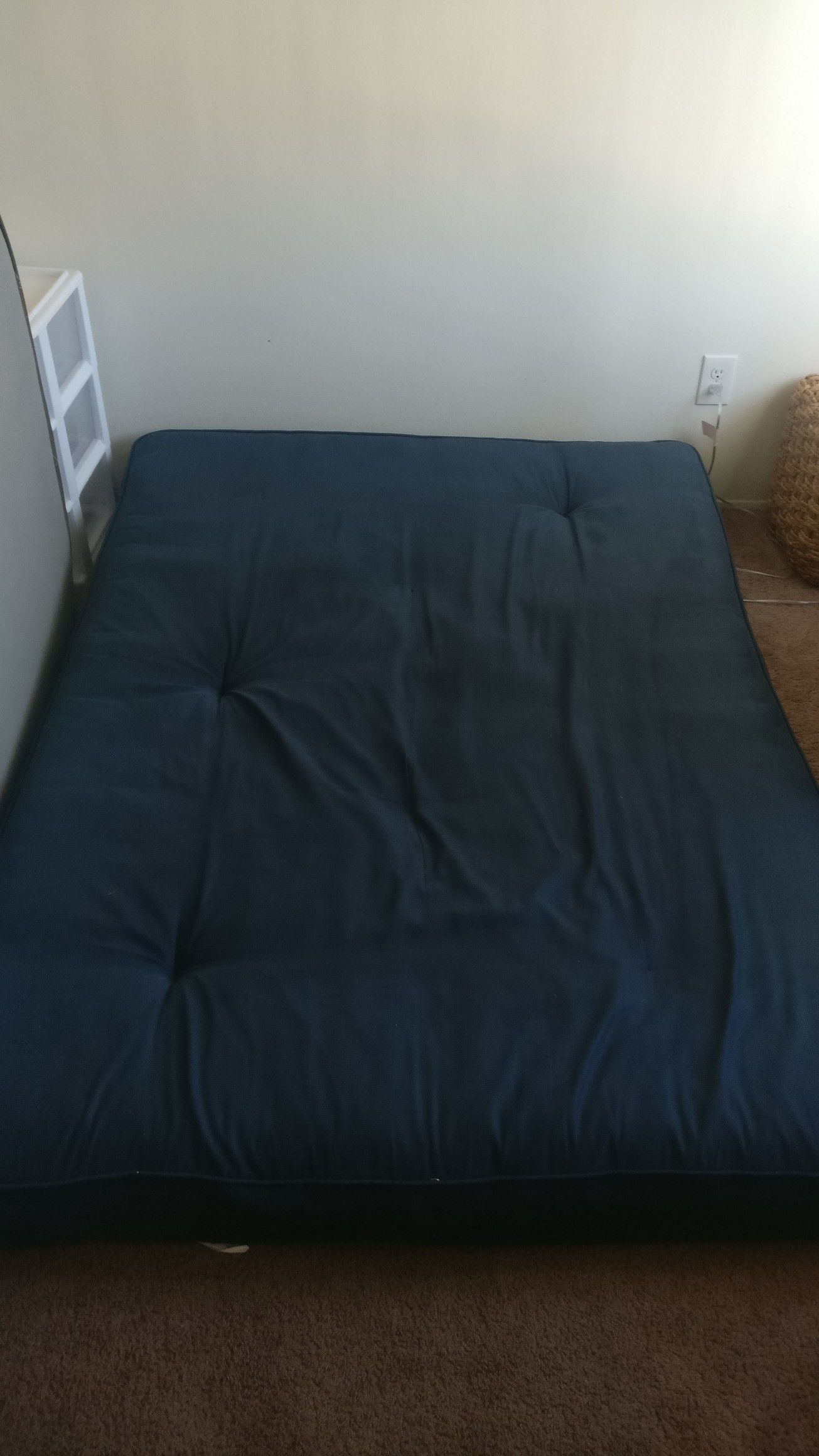 6" navy tufted futon full size mattress