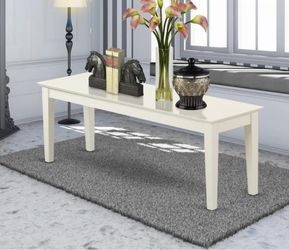 Capri 18" Traditional Wood Bench in Linen White