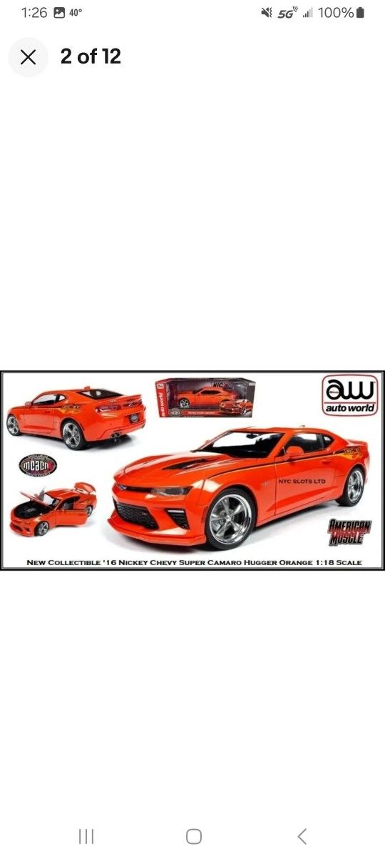 Auto World Toy 2016 Chevrolet Nickey Camaro 