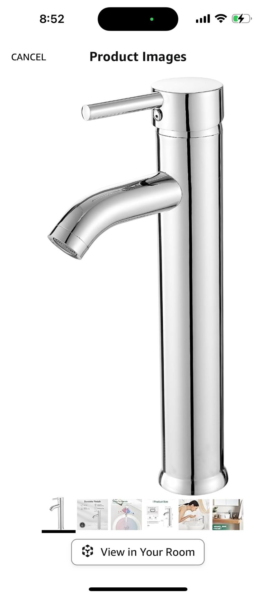 Bathroom Vessel Sink Faucet Modern Basin Mixer Tap Chrome Tall body Single Handle One Hole Lavatory Faucet