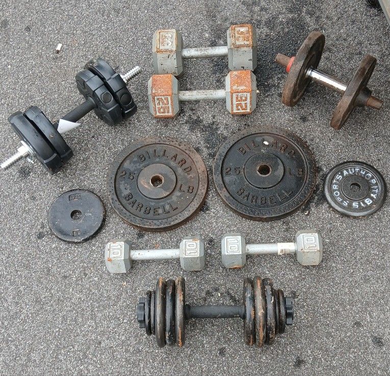 Barbell Plates And Dumbells