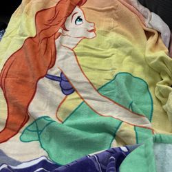 New With Tags Disney Ariel the little mermaid beach towel  34in x 64in