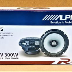 🚨 No Credit Needed 🚨 Alpine R2-S65 Car Speakers 6 1/2" 2-Way Coaxial Speaker System 300 Watts 🚨 Payment Options Available 🚨 