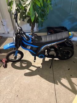 Electric Mini Dirt Bike Blue and Black