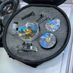 Stitch Drip Smoking Kit – Full Glass Set with Tray, Grinder & Accessories in Hard Case