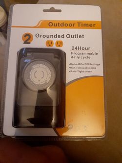 Outdoor timer. 2 grounded outlet
