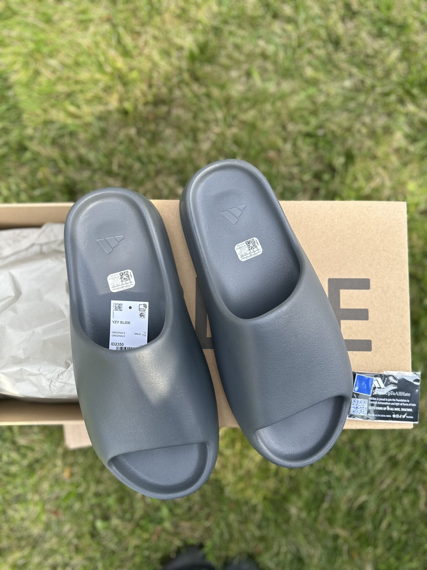 Adidas Yeezy Slide “Slate Grey” 2023 Release Size 12 NWT