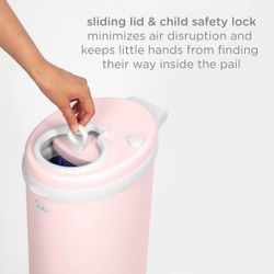 Ubbi Steel Diaper Pail, Odor Locking, No Special Bag Required, Award-Winning,  Blush Pink