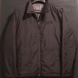 RIP CURL WINDBREAKER ZIP UP SIMPLE SLEEK CUT BLACK EMBROIDERED LOGO LARGE JACKET