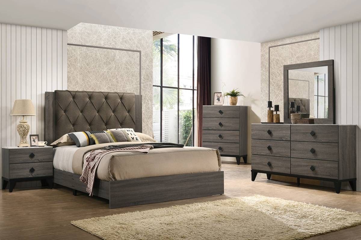 Gray Queen Bed Frame - Dressers Sold Separate