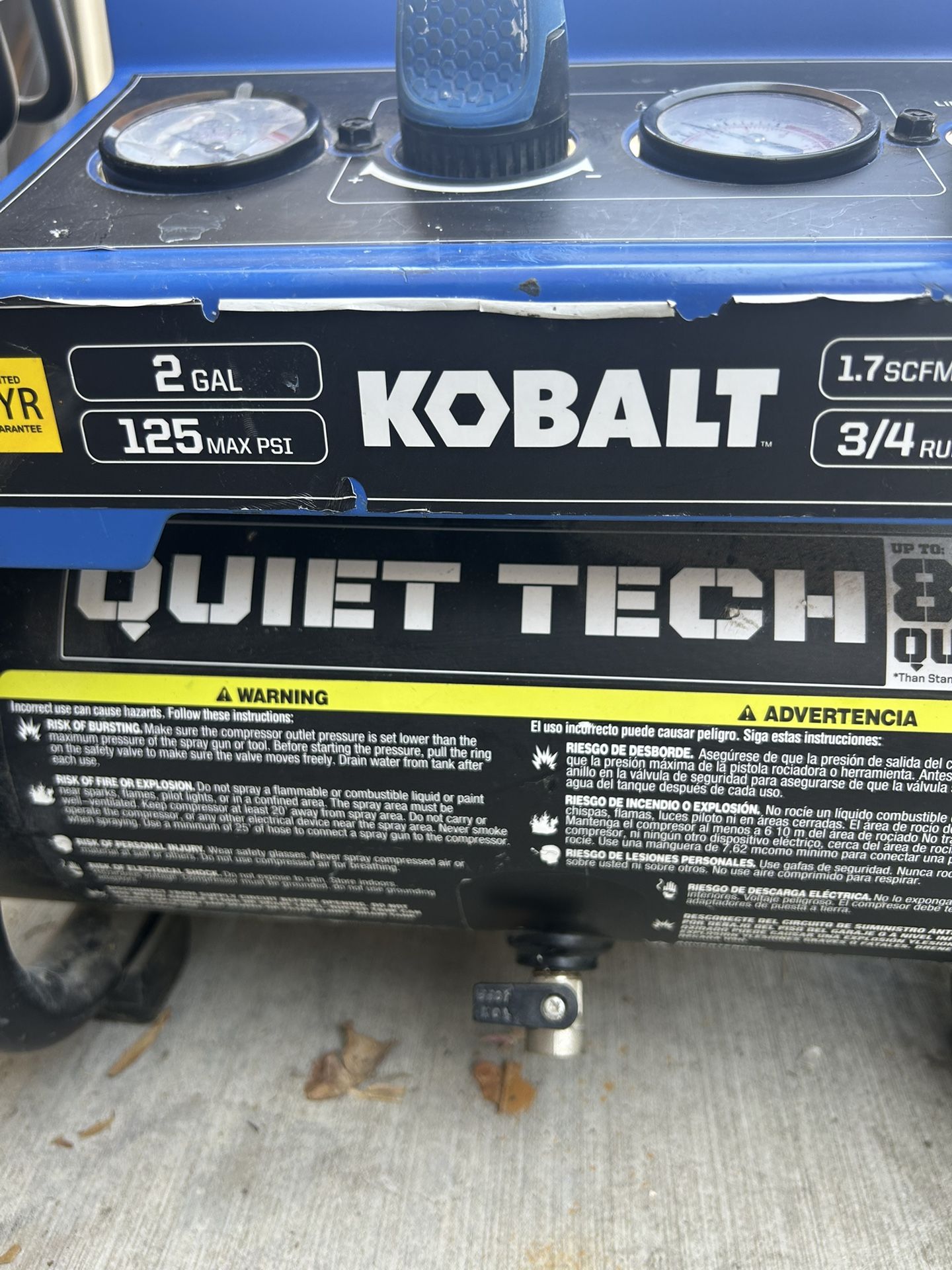 2 Kobalt 2 Gal 125 Max PSI