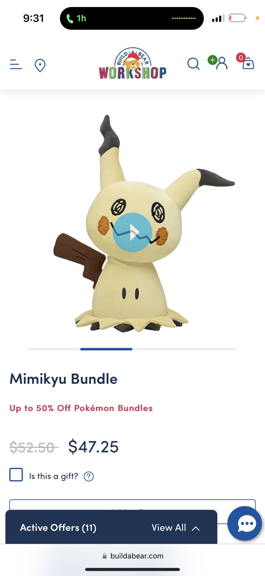 Mimikyu Build A Bear Limited Edition