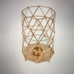 10.5” In. Brushed Gold Metal Outdoor Patio Lantern