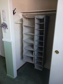 Hanging closet organizers