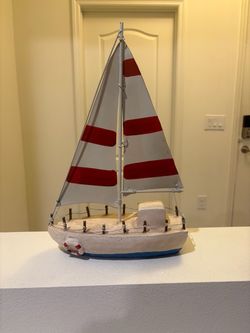 Decorative Wooden Sailboat Model