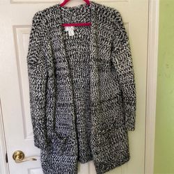 Black And White Cozy Cardigan