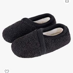 Women's Elastic Fleece House Shoes Comfy Fuzzy Slippers with Memory Foam Insole