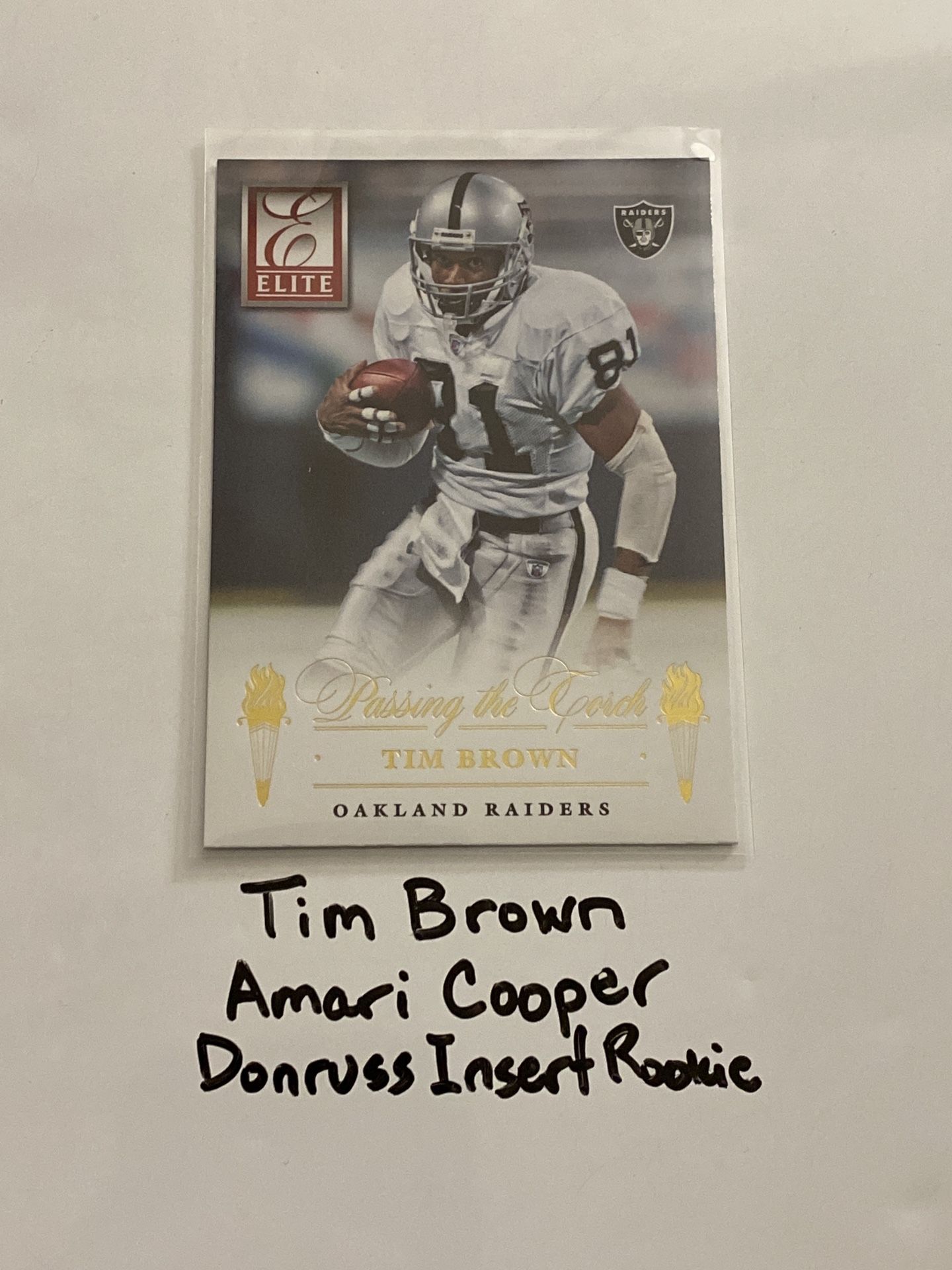 Tim Brown Amari Cooper Oakland Raiders WRs Donruss Short Print Insert Rookie Card. 