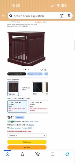 Pet Crate End Table, Espresso