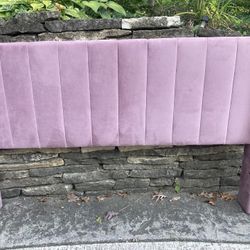 Upholstered Faux Suede Microfiber Queen Headboard 