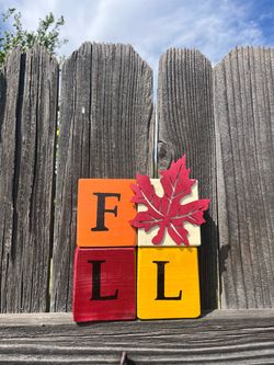 Fall Wooden Block Sign Decor Set