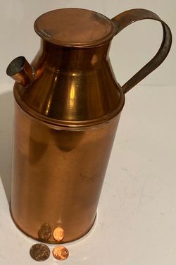 Vintage Metal Copper Pitcher, 10 1/2" Tall, Quality, Heavy Duty, Table Display, Shelf Display, This Can Be Shined Up Even More