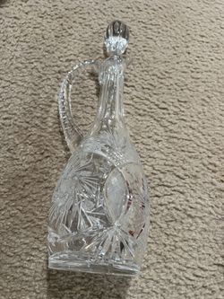 crystal decanters. very rare glass with etchings 