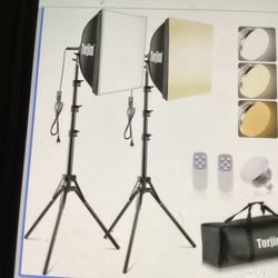 Softbox Photography Lighting Kit with LED Bulbs 