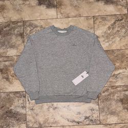 Alo Yoga Accolade Crewneck Pullover Sweatshirt Heather Grey Size Small