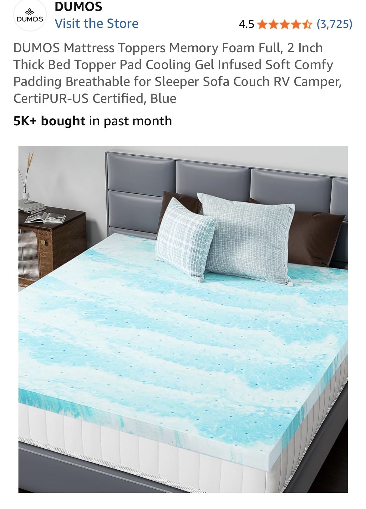 Full Size Mattress Topper- BRAND NEW