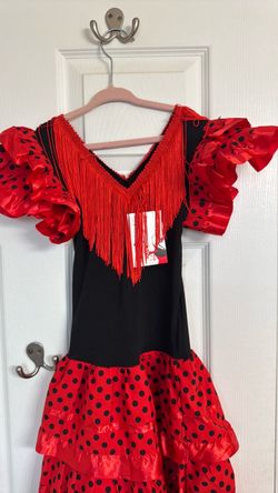 Flamenco Dress Red Black Polka Dot