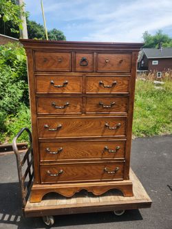 Beautiful Tall Oak Dresser