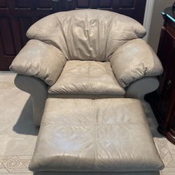 Leather Chair With Matching Ottoman 
