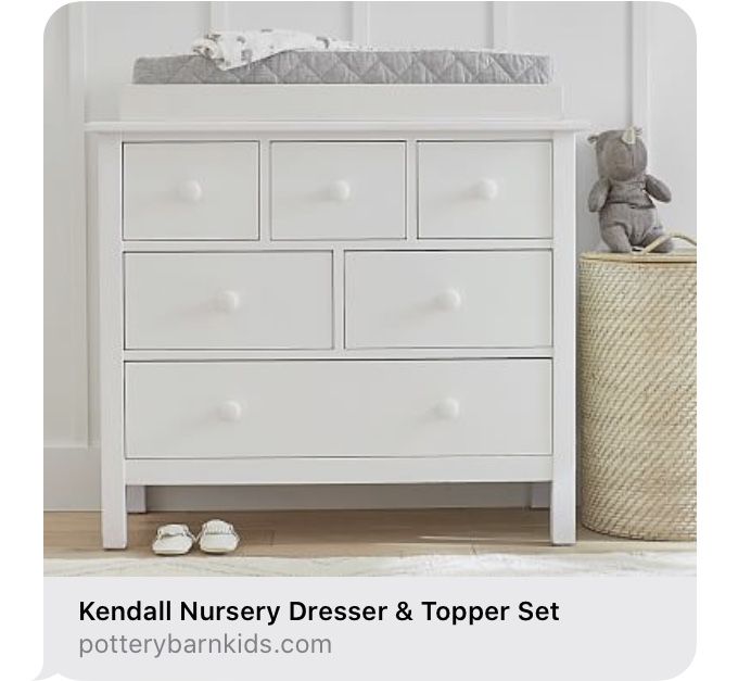 Pottery Barn Kendall Crib and Dresser (with topper)