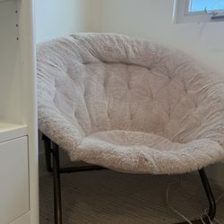 Pottery barn Iced Faux-Fur Blush With Gold Base Chair