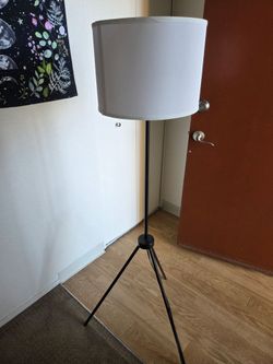 Tripod Floor Lamp with White Drum Shade
