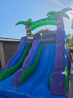 Inflatable Water Slide Tropical Palm Tree