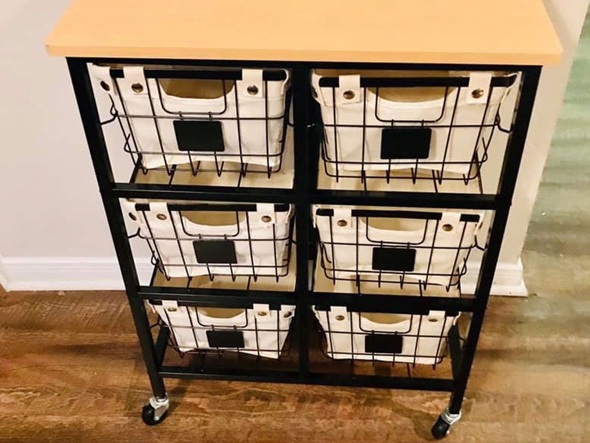 6-Drawer Wire Rolling Cart.