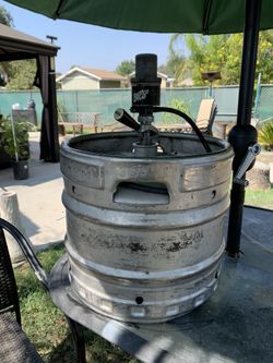 1980s. Beer keg
