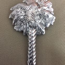 Vintage Designer Bgould Sterling Silver Palm Tree Pin/ Brooche/ Pendant 2"